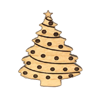 Wood Christmas Tree Needle Minder